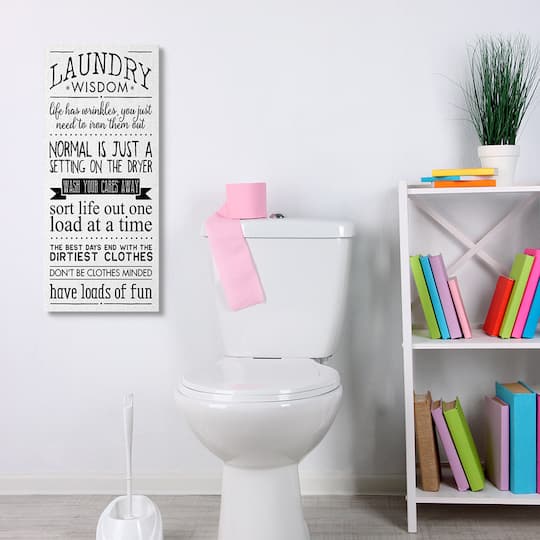 Stupell Industries Laundry Wisdom Sign Daily Life Cleaning Puns Canvas Wall Art